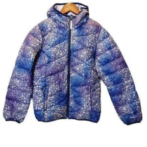 PARADOX Light Down Puffer Jacket Purple Hearts Kids Youth Sz L